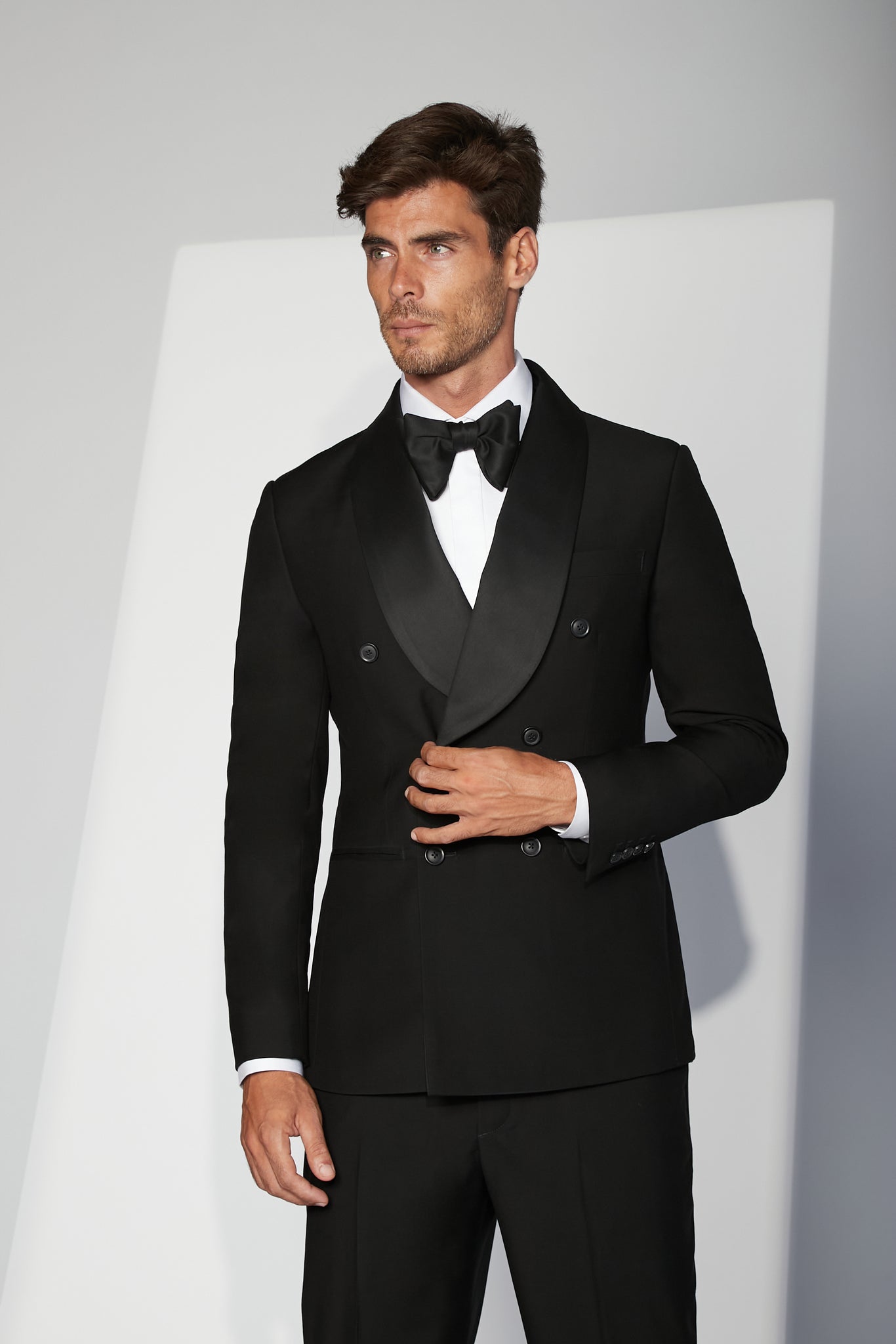 Modern Double Breast Shawl Collar Tuxedo