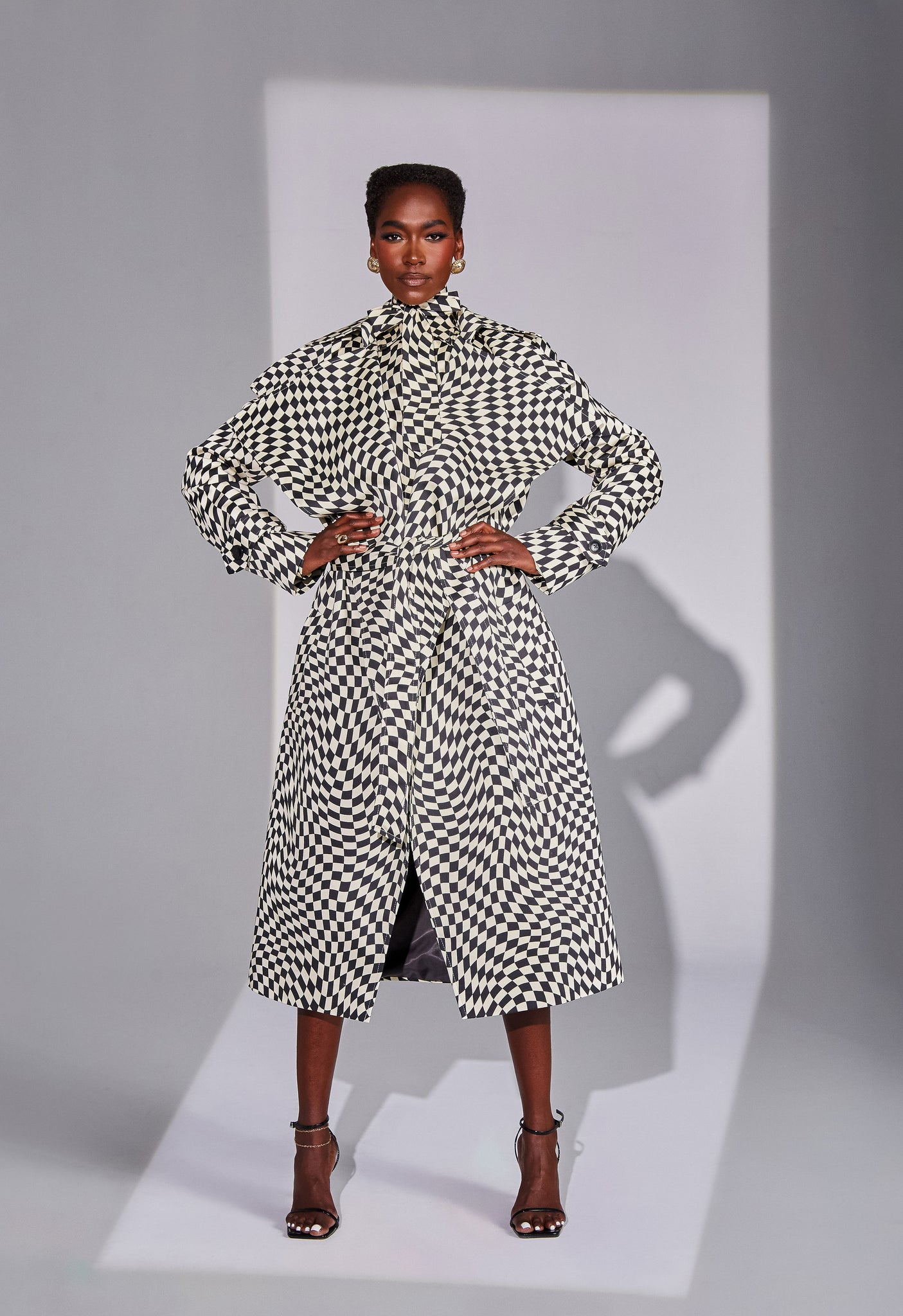 Optical Illusion Trench Coat
