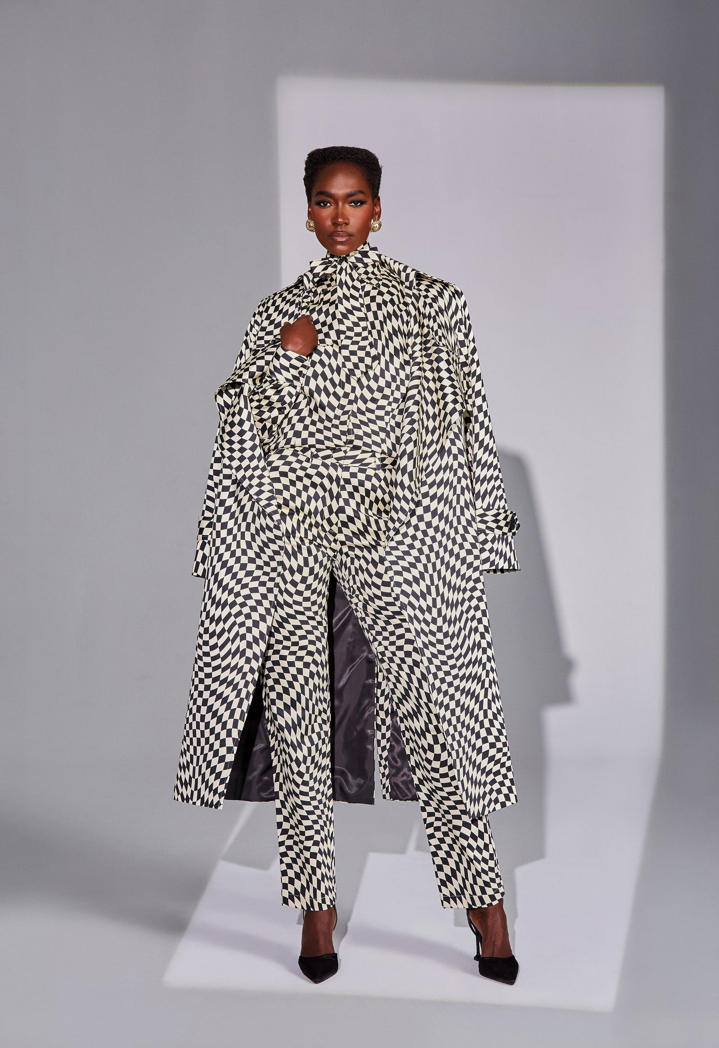 Optical Illusion Trench Coat