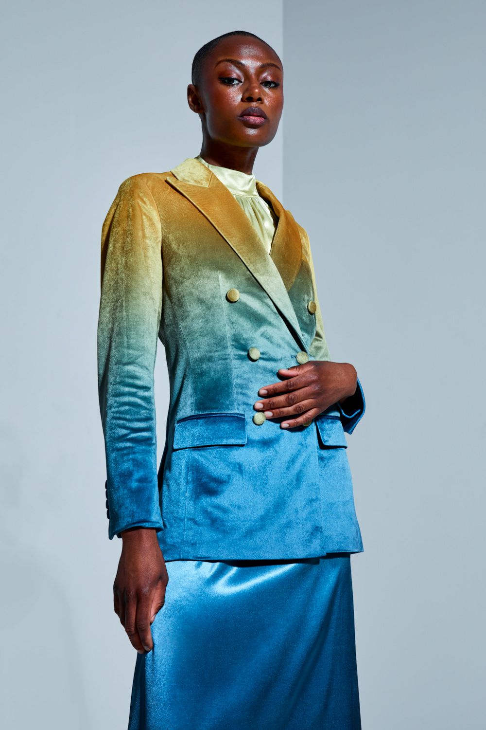 Shay GRAYdient Velvet Blazer