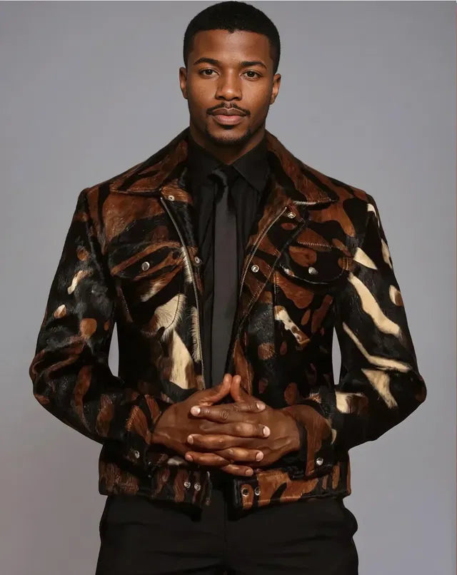 Cropped pony hair Trucker Jacket