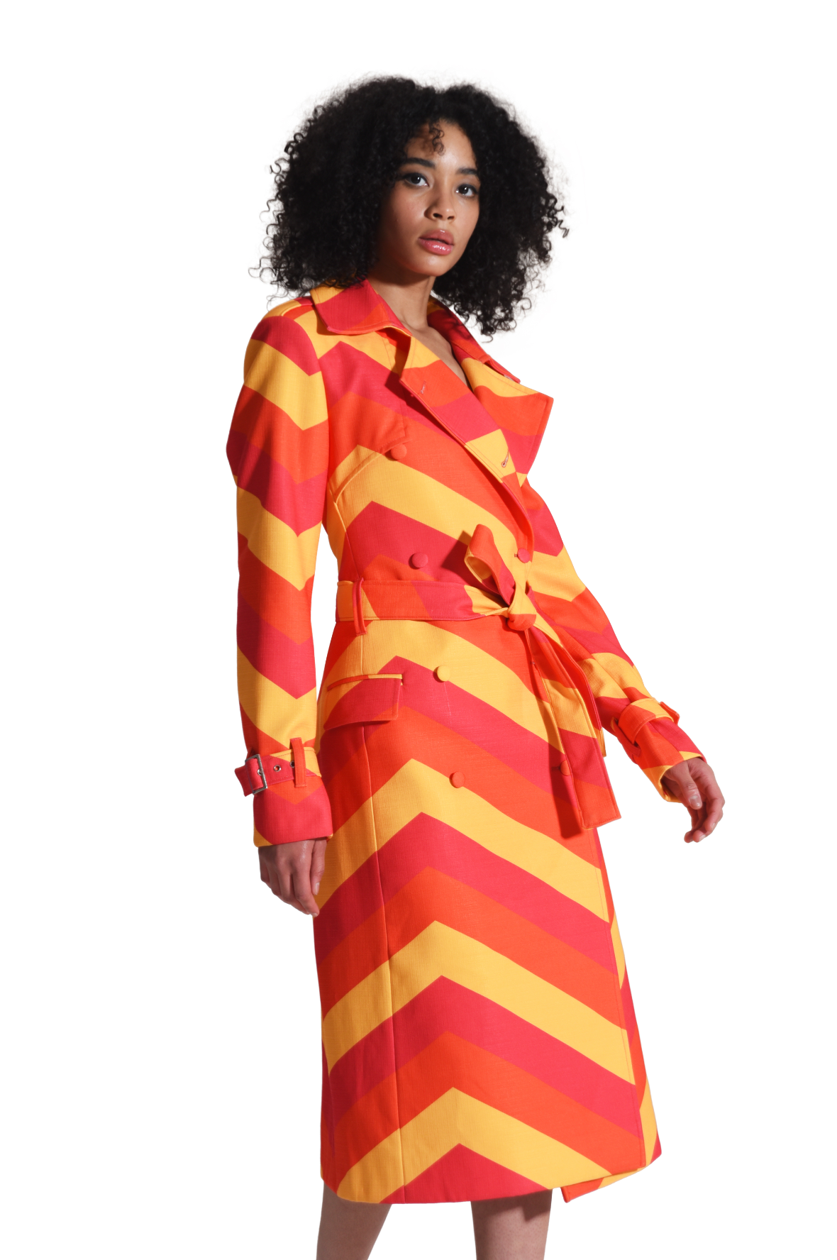 Chevron Trench Coat