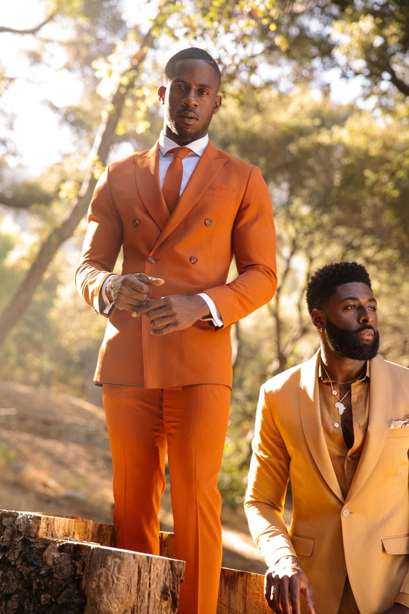 Vermillion Orange Double breast Suit